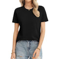 Women's Crew Neck Relaxed Fit Stretch Short Sleeve T shirt